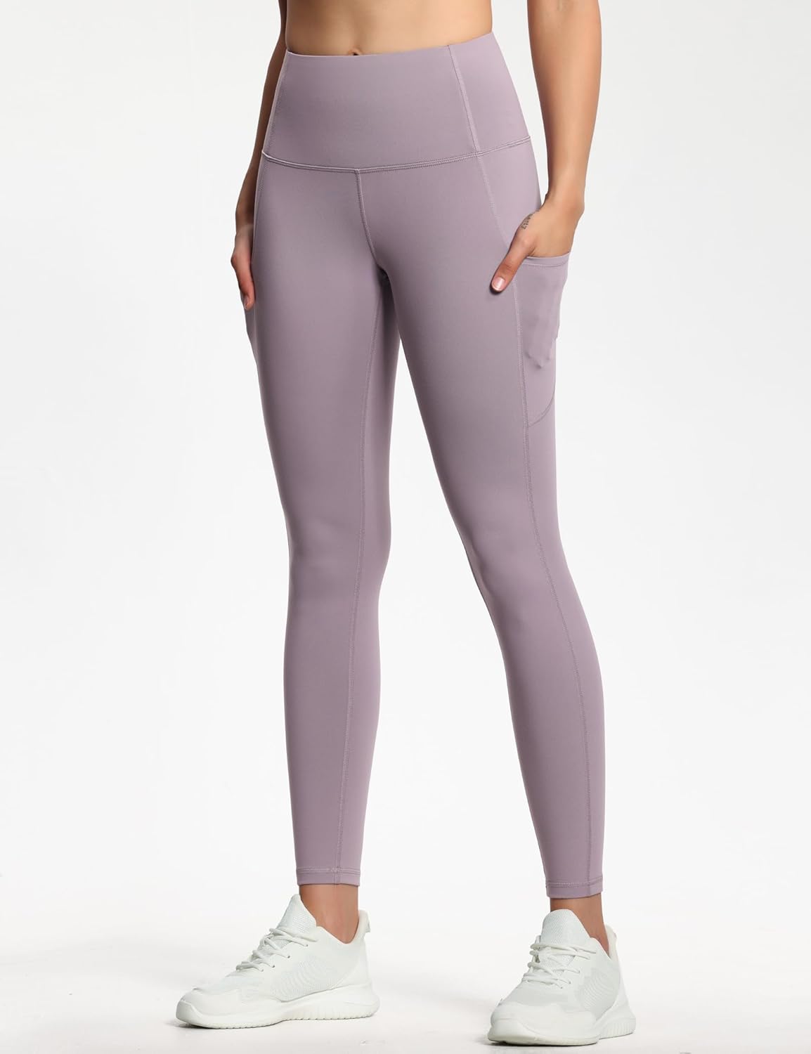 Thick High Waist Yoga Pants with Pockets, Tummy Control Workout Running Yoga Leggings for Women - Colors A