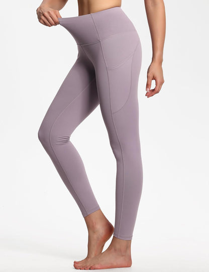 Thick High Waist Yoga Pants with Pockets, Tummy Control Workout Running Yoga Leggings for Women - Colors A