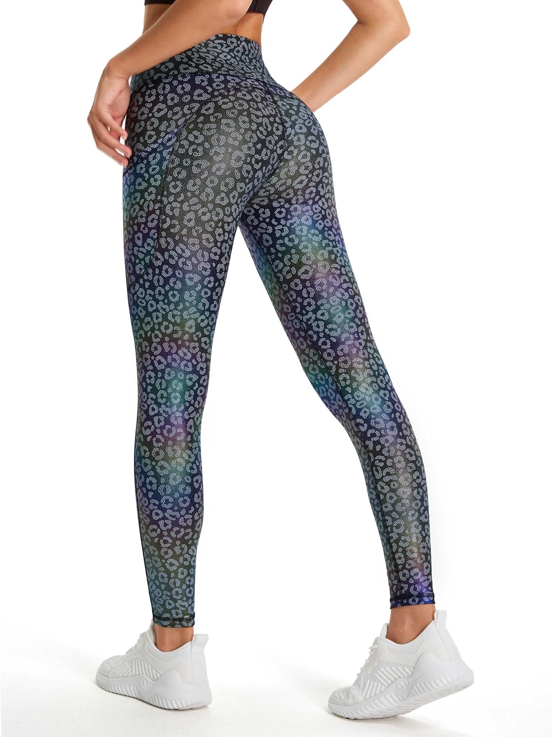 Thick High Waist Yoga Pants with Pockets, Tummy Control Workout Running Yoga Leggings for Women - Colors A