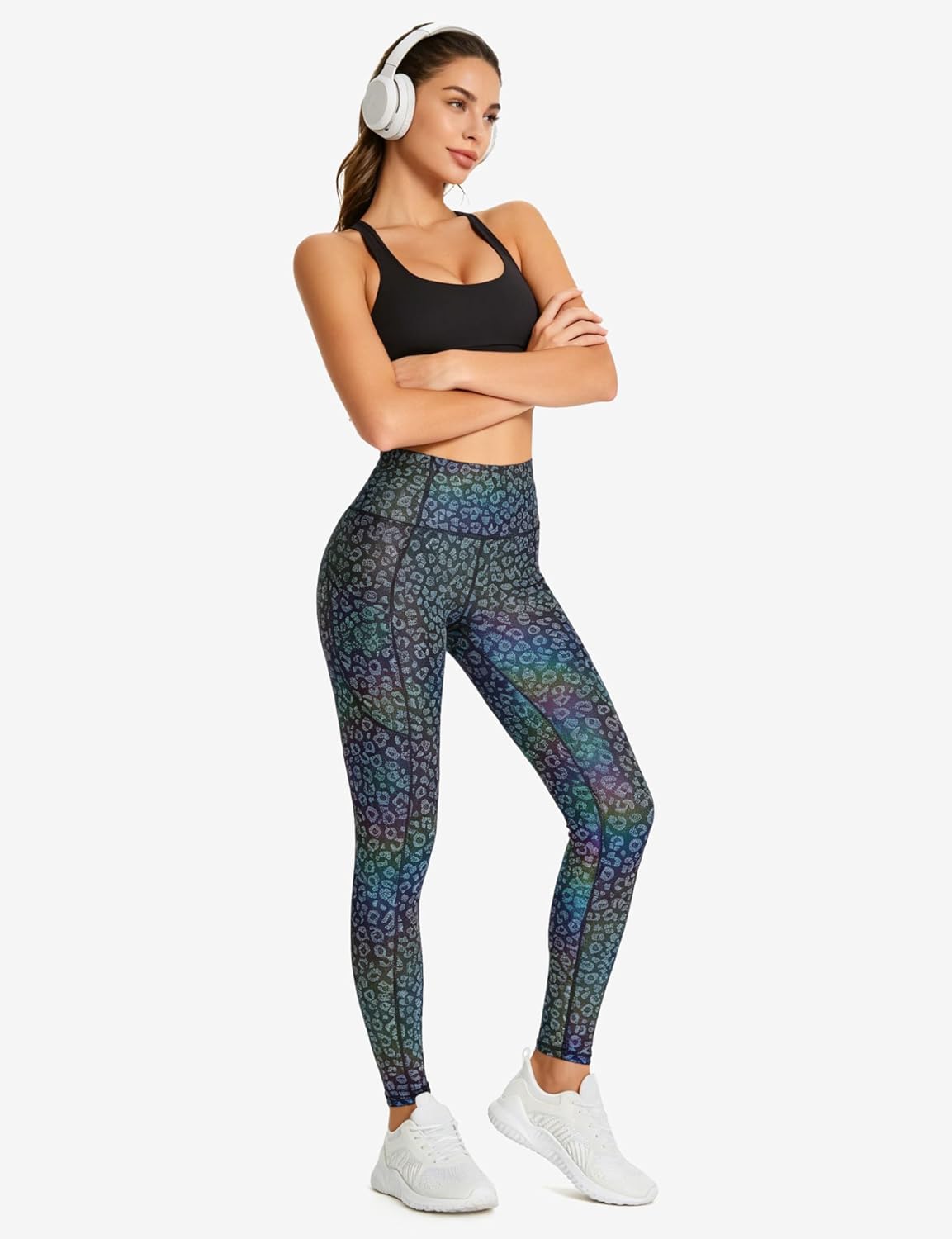Thick High Waist Yoga Pants with Pockets, Tummy Control Workout Running Yoga Leggings for Women - Colors A