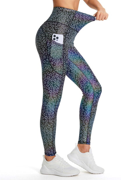 Thick High Waist Yoga Pants with Pockets, Tummy Control Workout Running Yoga Leggings for Women - Colors A