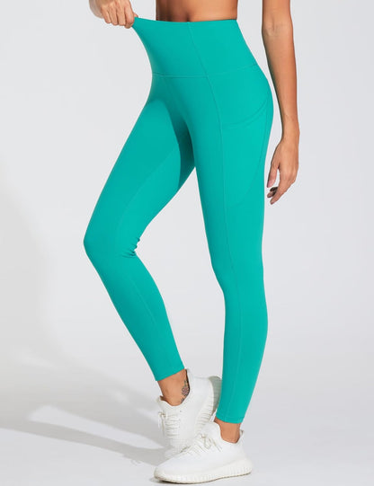Thick High Waist Yoga Pants with Pockets, Tummy Control Workout Running Yoga Leggings for Women - Colors A