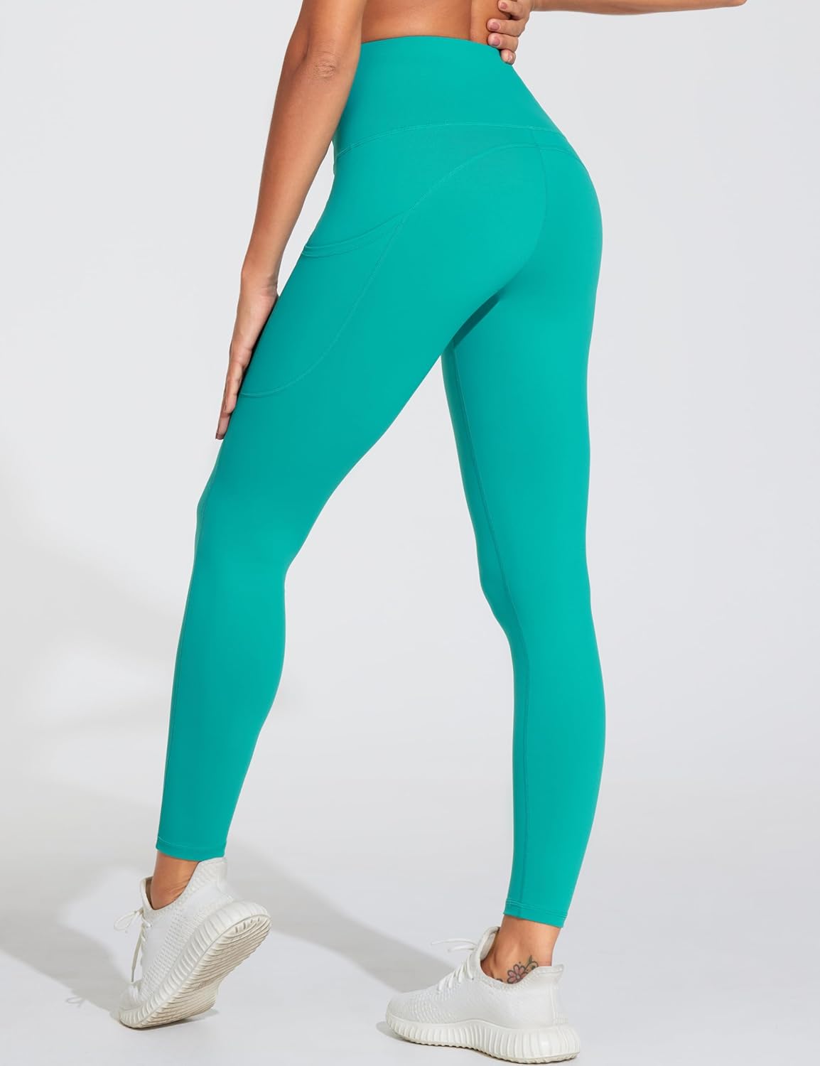 Thick High Waist Yoga Pants with Pockets, Tummy Control Workout Running Yoga Leggings for Women - Colors A
