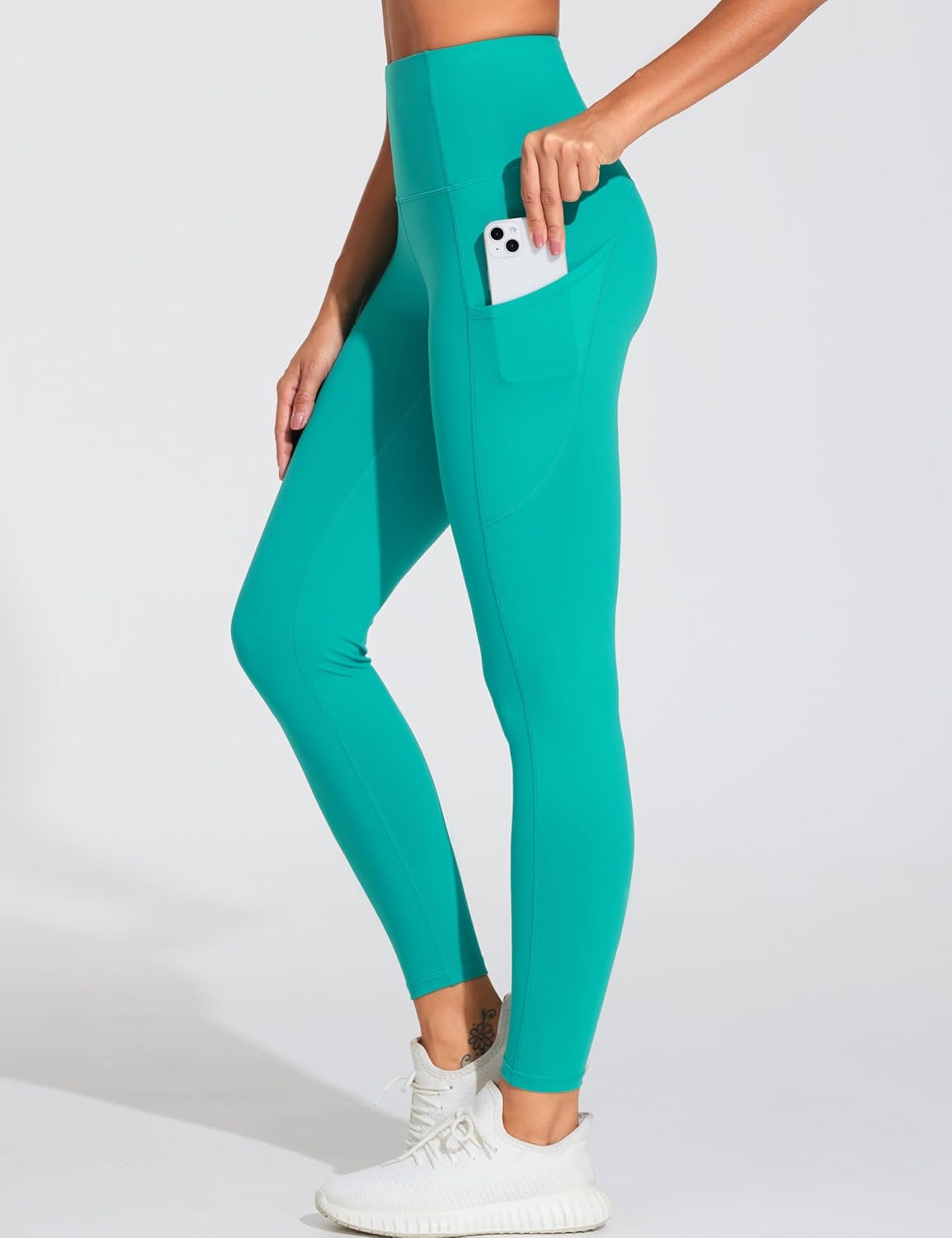 Thick High Waist Yoga Pants with Pockets, Tummy Control Workout Running Yoga Leggings for Women - Colors A