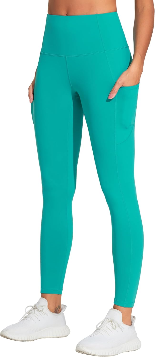 Thick High Waist Yoga Pants with Pockets, Tummy Control Workout Running Yoga Leggings for Women - Colors A