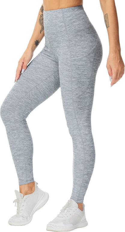 Thick High Waist Yoga Pants with Pockets, Tummy Control Workout Running Yoga Leggings for Women - Colors A