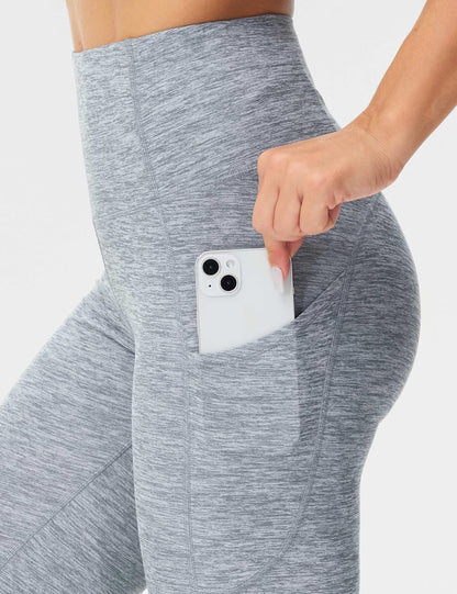 Thick High Waist Yoga Pants with Pockets, Tummy Control Workout Running Yoga Leggings for Women - Colors A