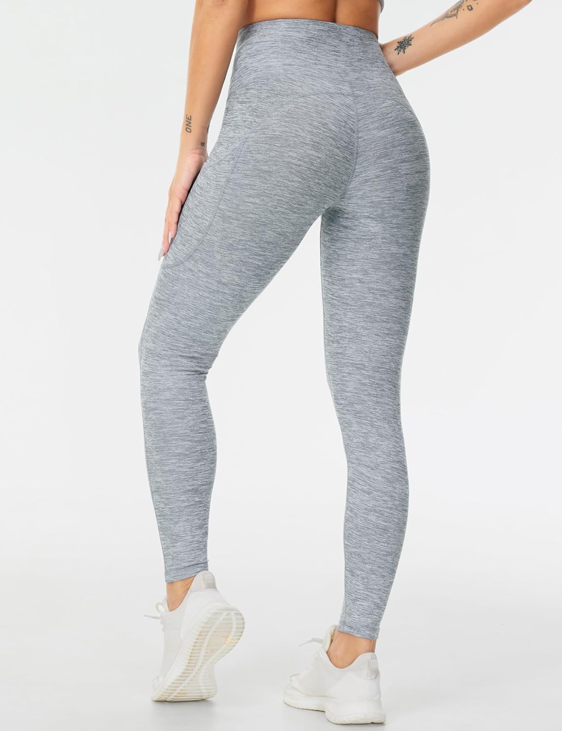 Thick High Waist Yoga Pants with Pockets, Tummy Control Workout Running Yoga Leggings for Women - Colors A