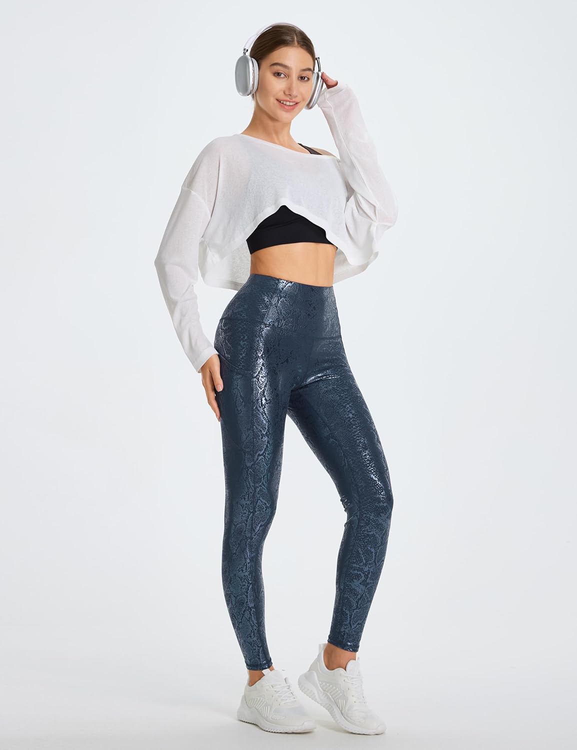 Thick High Waist Yoga Pants with Pockets, Tummy Control Workout Running Yoga Leggings for Women - Colors A