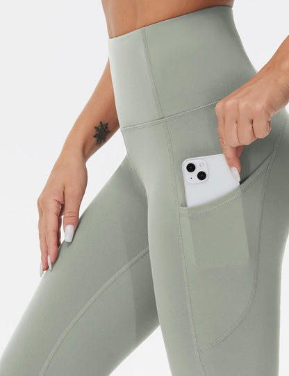 Thick High Waist Yoga Pants with Pockets, Tummy Control Workout Running Yoga Leggings for Women - Colors A