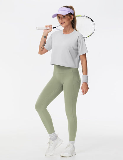 Thick High Waist Yoga Pants with Pockets, Tummy Control Workout Running Yoga Leggings for Women - Colors A