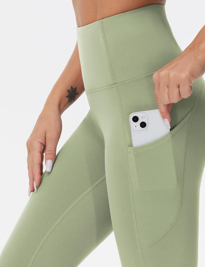 Thick High Waist Yoga Pants with Pockets, Tummy Control Workout Running Yoga Leggings for Women - Colors A