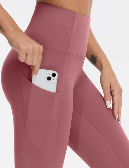 Thick High Waist Yoga Pants with Pockets, Tummy Control Workout Running Yoga Leggings for Women - Colors A