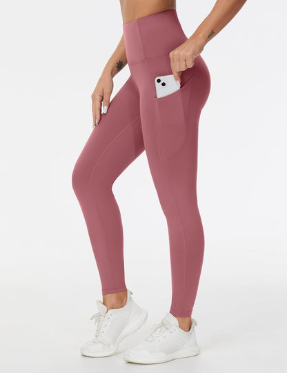 Thick High Waist Yoga Pants with Pockets, Tummy Control Workout Running Yoga Leggings for Women - Colors A