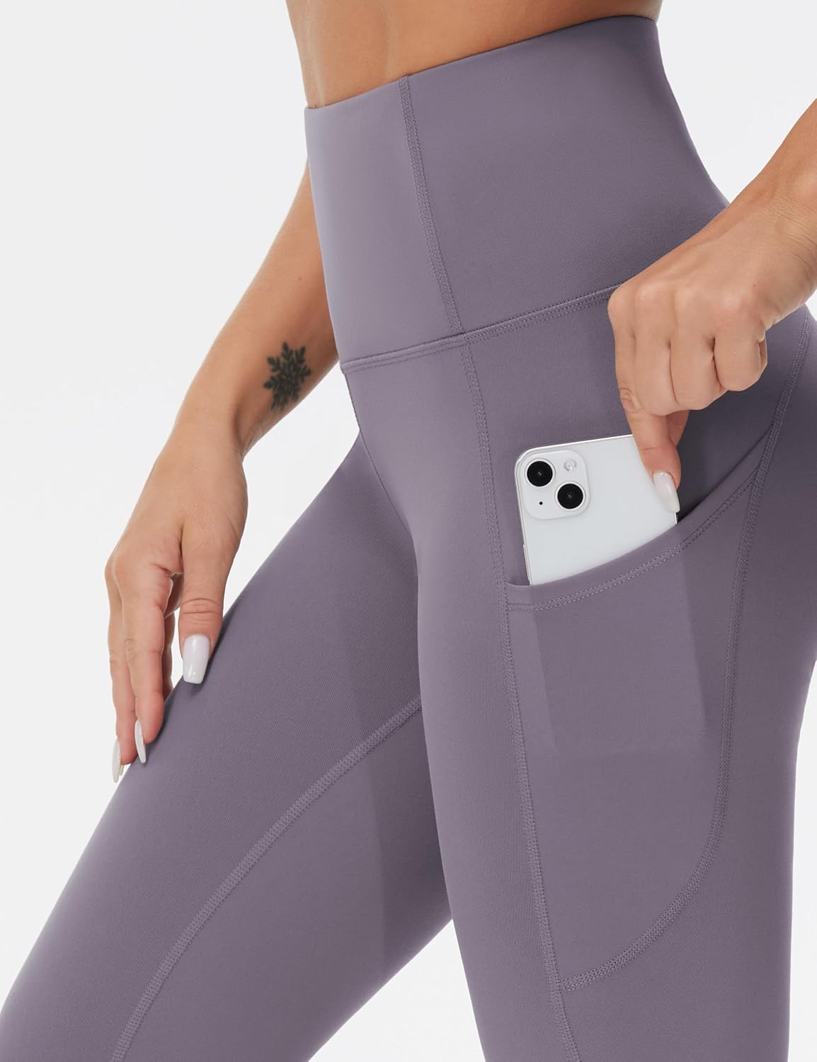 Thick High Waist Yoga Pants with Pockets, Tummy Control Workout Running Yoga Leggings for Women - Colors A