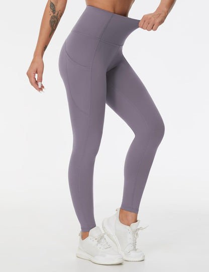 Thick High Waist Yoga Pants with Pockets, Tummy Control Workout Running Yoga Leggings for Women - Colors A