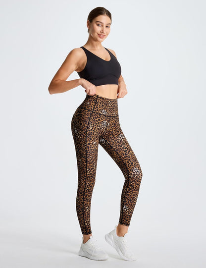 Thick High Waist Yoga Pants with Pockets, Tummy Control Workout Running Yoga Leggings for Women - Colors A