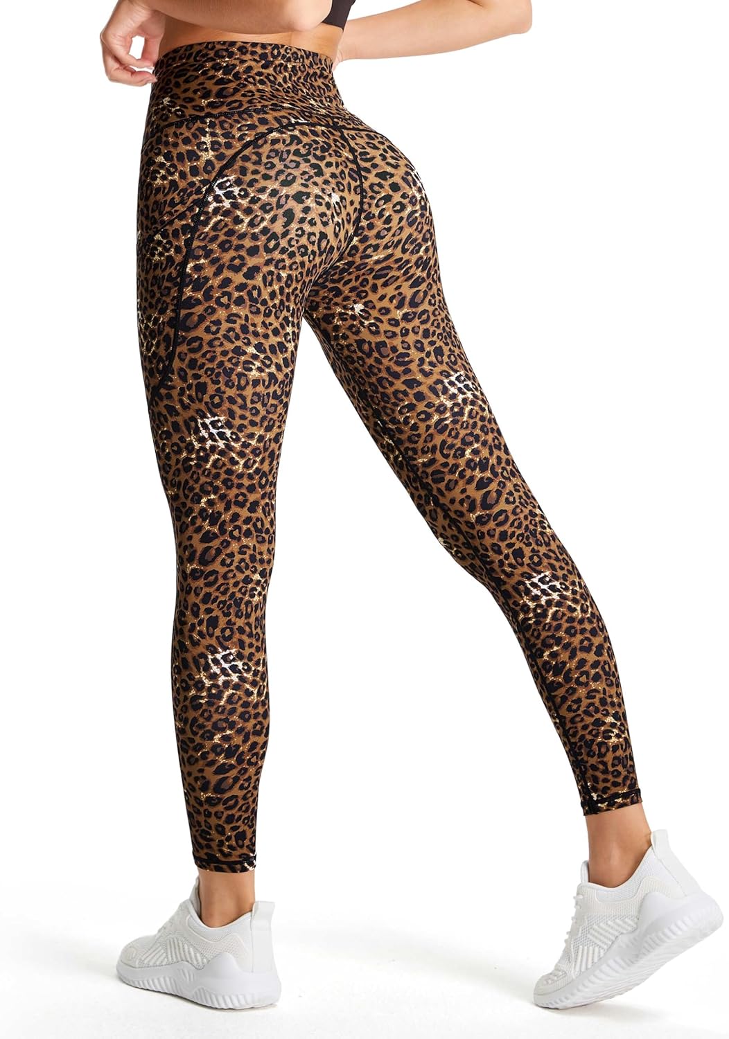 Thick High Waist Yoga Pants with Pockets, Tummy Control Workout Running Yoga Leggings for Women - Colors A