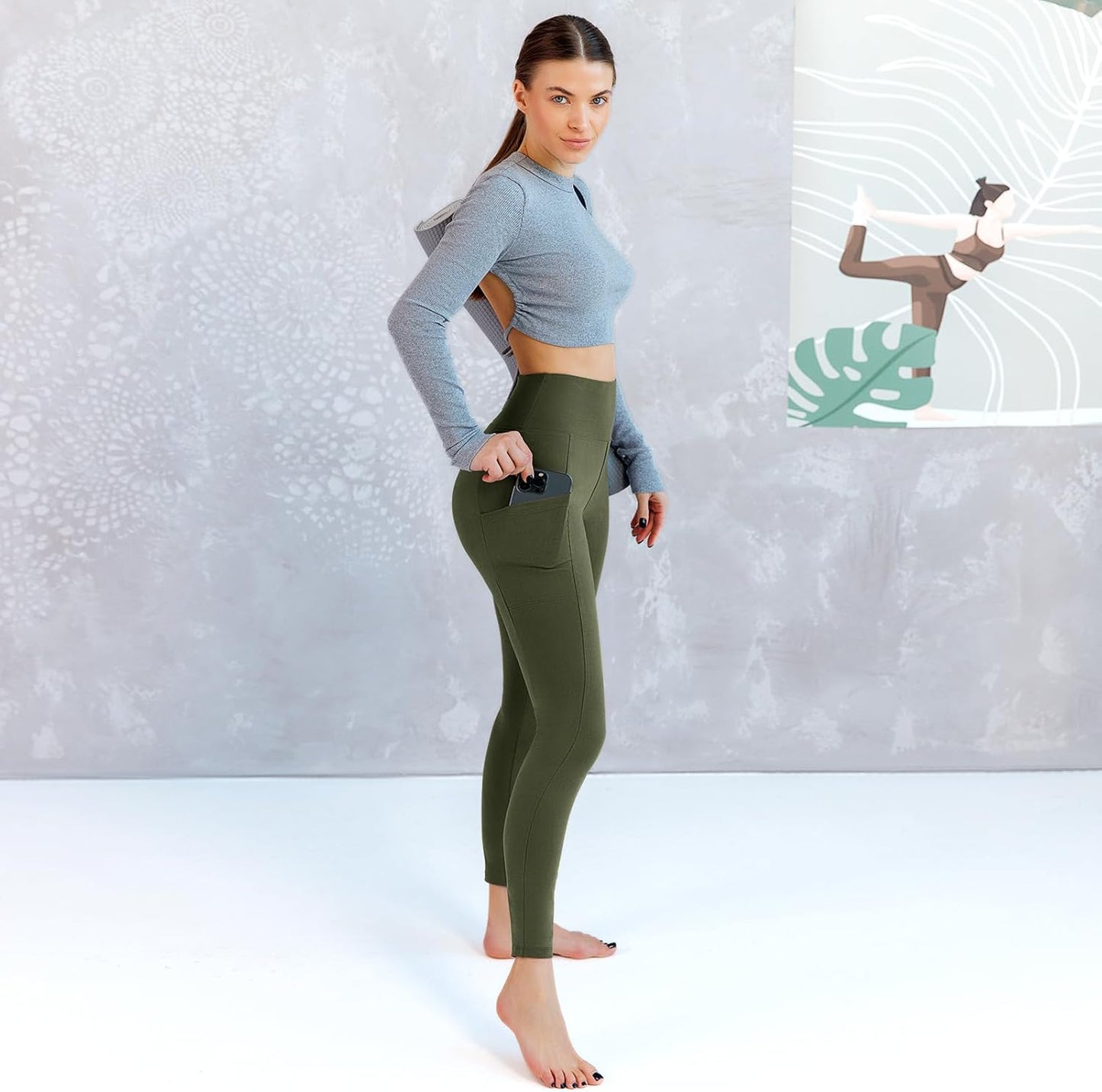 Leggings with Pockets for Women, High Waisted Buttery Soft Womens Leggings for Gym Yoga Workout