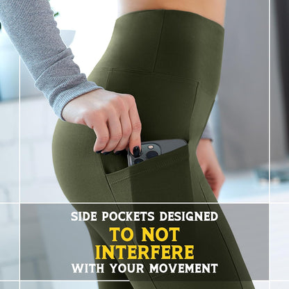 Leggings with Pockets for Women, High Waisted Buttery Soft Womens Leggings for Gym Yoga Workout