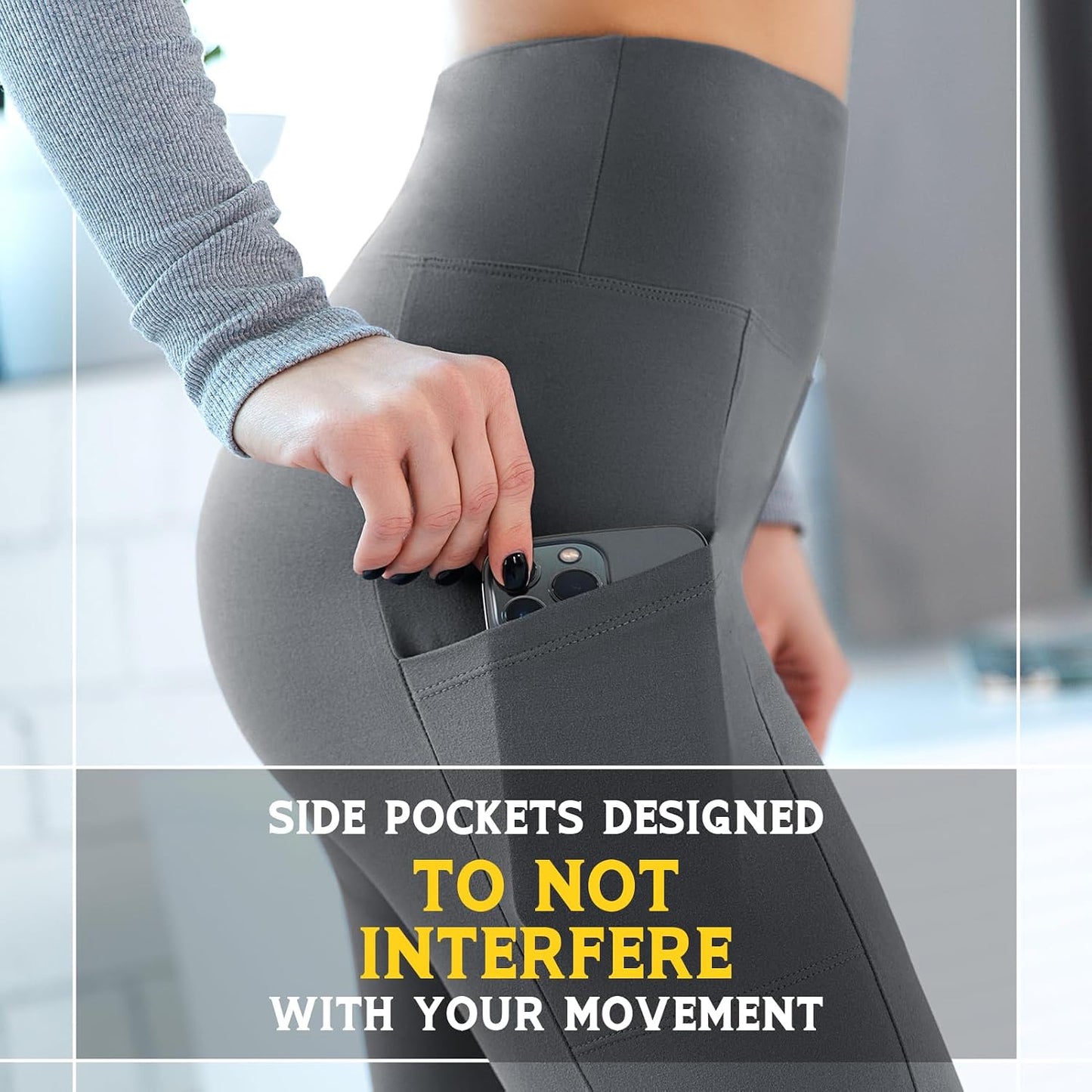 Leggings with Pockets for Women, High Waisted Buttery Soft Womens Leggings for Gym Yoga Workout