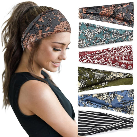 Women's Headbands Yoga Workout Exercise Headbands for Women Cute Elastic Hair Bands for Women’s Hair Tie Dye Bandeau Headband Sweatbands