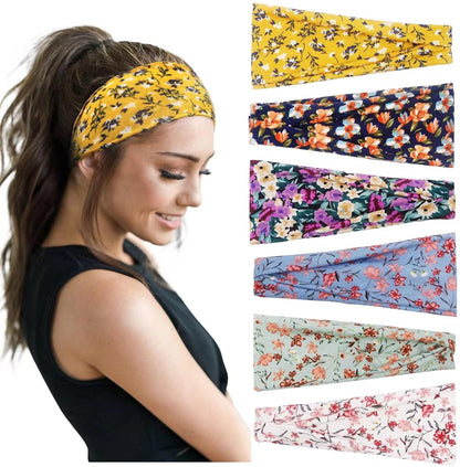 Women's Headbands Yoga Workout Exercise Headbands for Women Cute Elastic Hair Bands for Women’s Hair Tie Dye Bandeau Headband Sweatbands