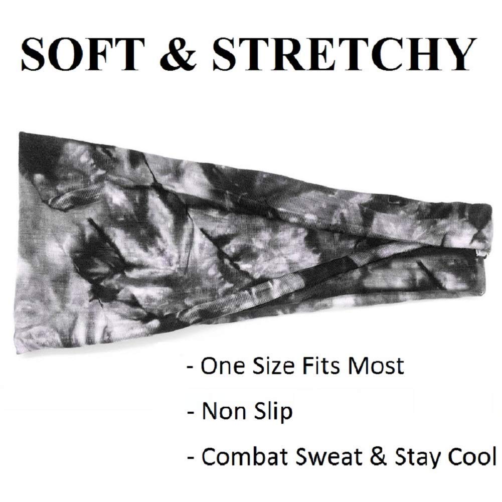 Women's Headbands Yoga Workout Exercise Headbands for Women Cute Elastic Hair Bands for Women’s Hair Tie Dye Bandeau Headband Sweatbands