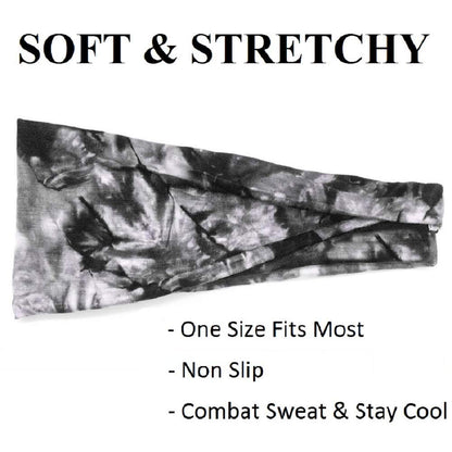 Women's Headbands Yoga Workout Exercise Headbands for Women Cute Elastic Hair Bands for Women’s Hair Tie Dye Bandeau Headband Sweatbands