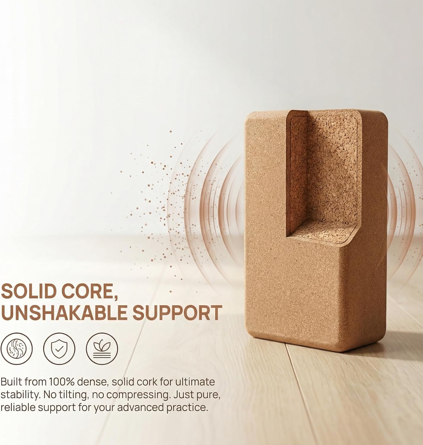 Cork Yoga Blocks,Natural Cork Soft Non-Slip Yoga Blocks, High Density & Eco Friendly Yoga Accessories for Women| Men,Lightweight, Odor-Resistant, Perfect Yoga Equipment
