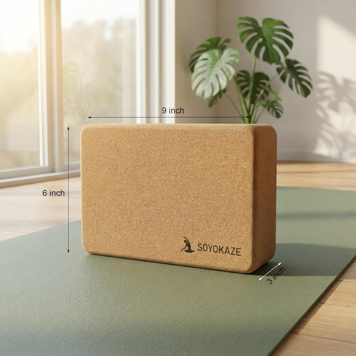 Cork Yoga Blocks,Natural Cork Soft Non-Slip Yoga Blocks, High Density & Eco Friendly Yoga Accessories for Women| Men,Lightweight, Odor-Resistant, Perfect Yoga Equipment
