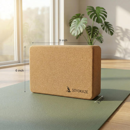 Cork Yoga Blocks,Natural Cork Soft Non-Slip Yoga Blocks, High Density & Eco Friendly Yoga Accessories for Women| Men,Lightweight, Odor-Resistant, Perfect Yoga Equipment