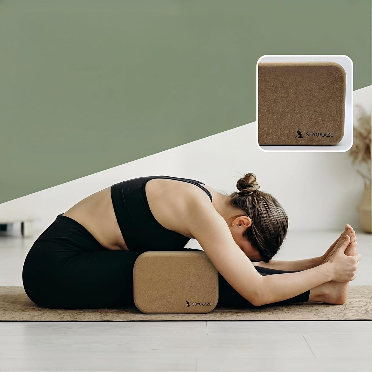 Cork Yoga Blocks,Natural Cork Soft Non-Slip Yoga Blocks, High Density & Eco Friendly Yoga Accessories for Women| Men,Lightweight, Odor-Resistant, Perfect Yoga Equipment