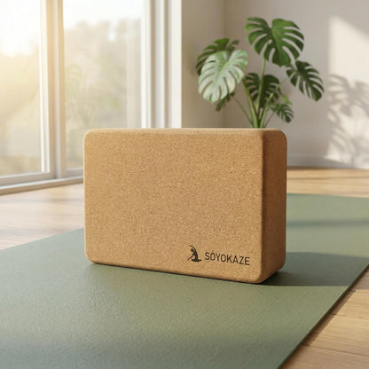 Cork Yoga Blocks,Natural Cork Soft Non-Slip Yoga Blocks, High Density & Eco Friendly Yoga Accessories for Women| Men,Lightweight, Odor-Resistant, Perfect Yoga Equipment