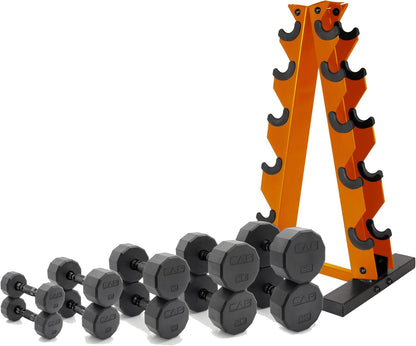 Barbell 150 LB Coated Hex Dumbbell Weight Set with Vertical Rack | Multiple Options