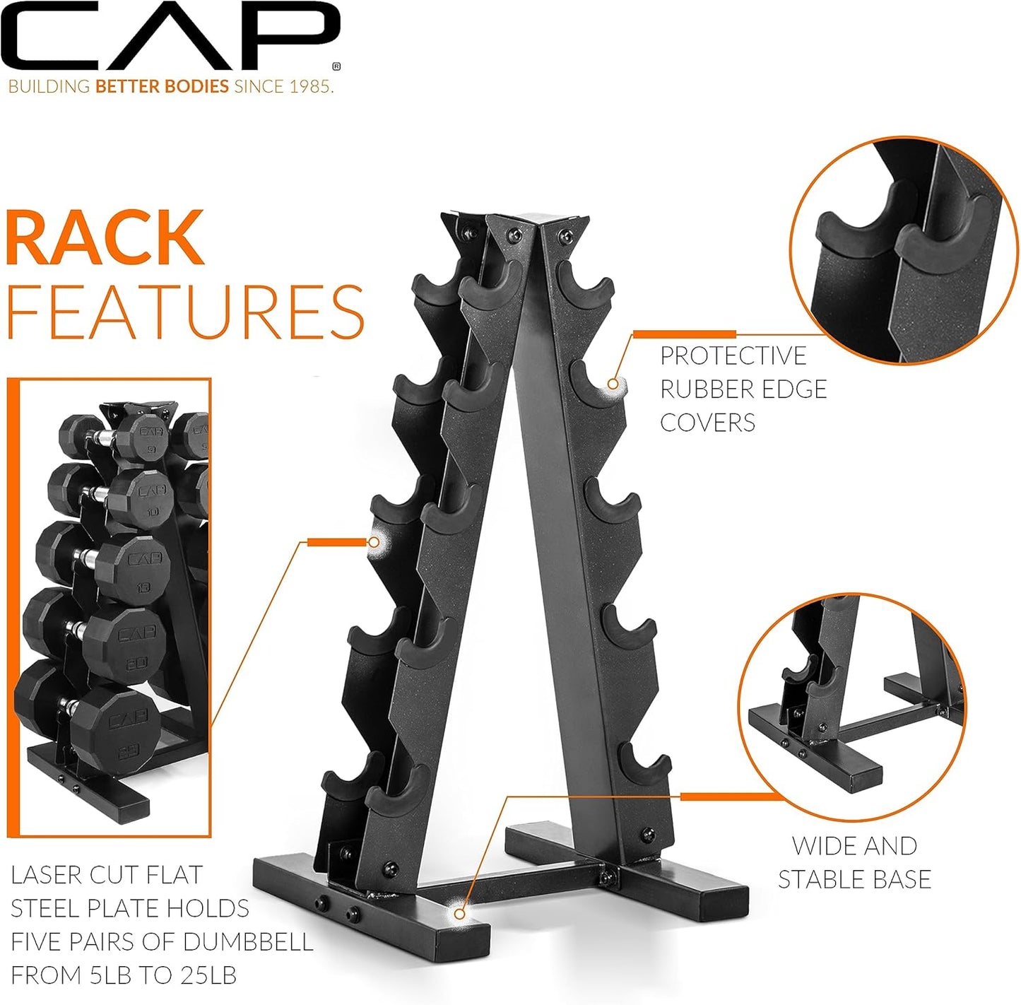 Barbell 150 LB Coated Hex Dumbbell Weight Set with Vertical Rack | Multiple Options