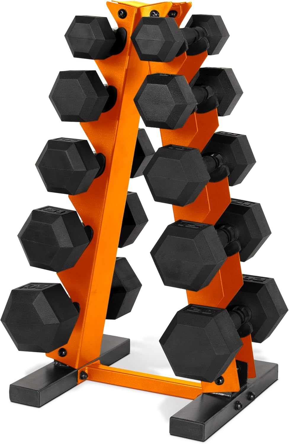 Barbell 150 LB Coated Hex Dumbbell Weight Set with Vertical Rack | Multiple Options
