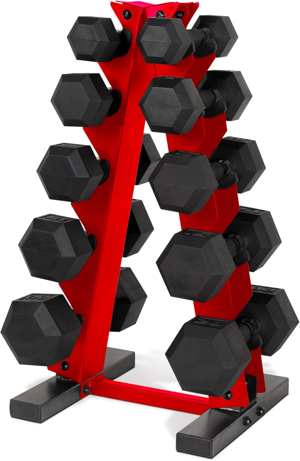 Barbell 150 LB Coated Hex Dumbbell Weight Set with Vertical Rack | Multiple Options