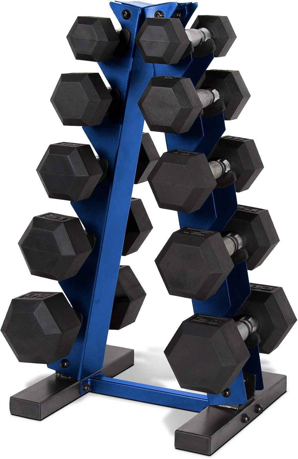 Barbell 150 LB Coated Hex Dumbbell Weight Set with Vertical Rack | Multiple Options