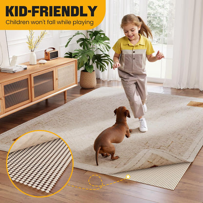 Non-Slip Rug Pad Gripper 2x8 Feet, Thick Cushioned Carpet Pad for Hardwood Floors, Anti Skid Mat for Kitchen Hallway Runner, Strong Grip Drawer Shelf and Cabinet Liner
