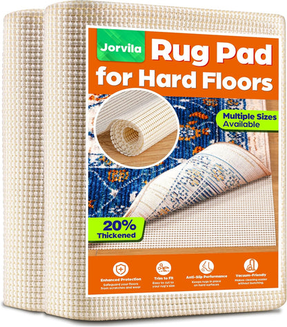 Non-Slip Rug Pad Gripper 2x8 Feet, Thick Cushioned Carpet Pad for Hardwood Floors, Anti Skid Mat for Kitchen Hallway Runner, Strong Grip Drawer Shelf and Cabinet Liner