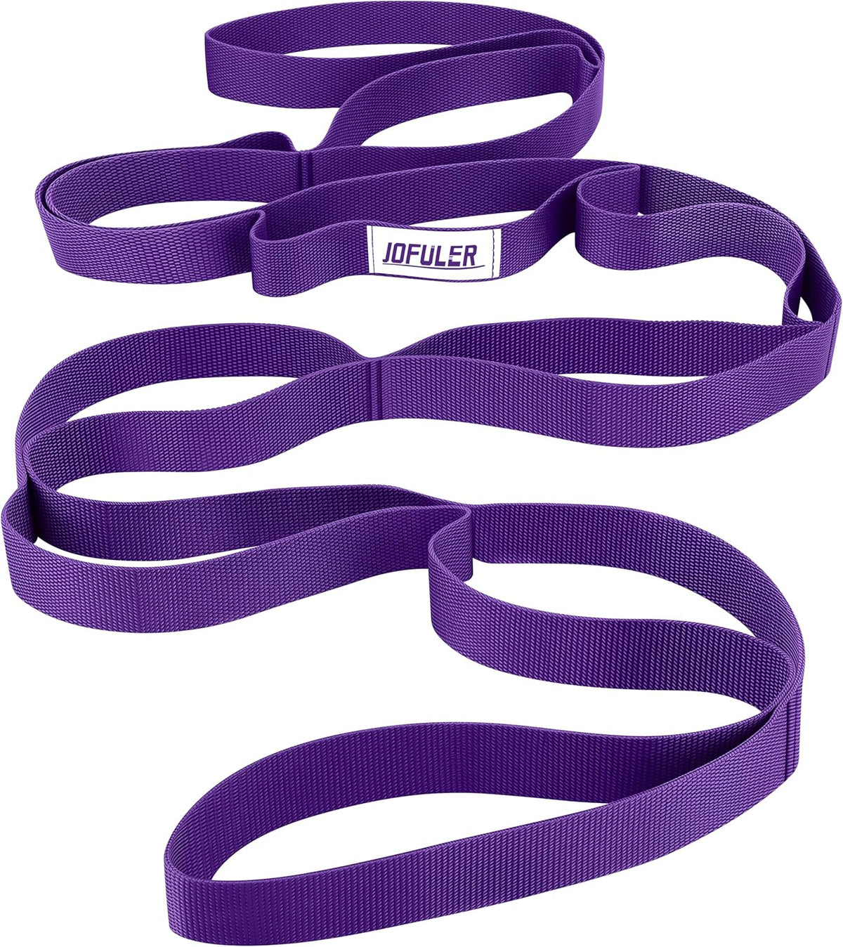 Stretching Strap for Physical Therapy and Home Rehab, 10 Loops Non-Elastic Yoga Strap for Hamstring, Calf and Back Stretching, Mobility, Exercise, Pilates, Flexibility