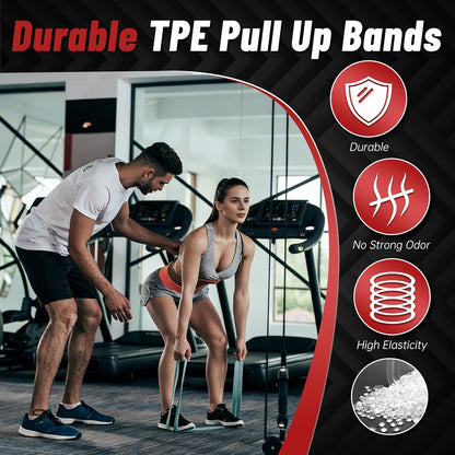 Resistance Bands for Working Out, 4-Level Pull Up Assistance Bands, Exercise Bands for Women & Men, Stretch Workout Bands for Full-Body Training, Fitness, Physical Therapy, Pull Up Bands at Home, Gym