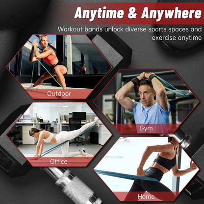 Resistance Bands for Working Out, 4-Level Pull Up Assistance Bands, Exercise Bands for Women & Men, Stretch Workout Bands for Full-Body Training, Fitness, Physical Therapy, Pull Up Bands at Home, Gym