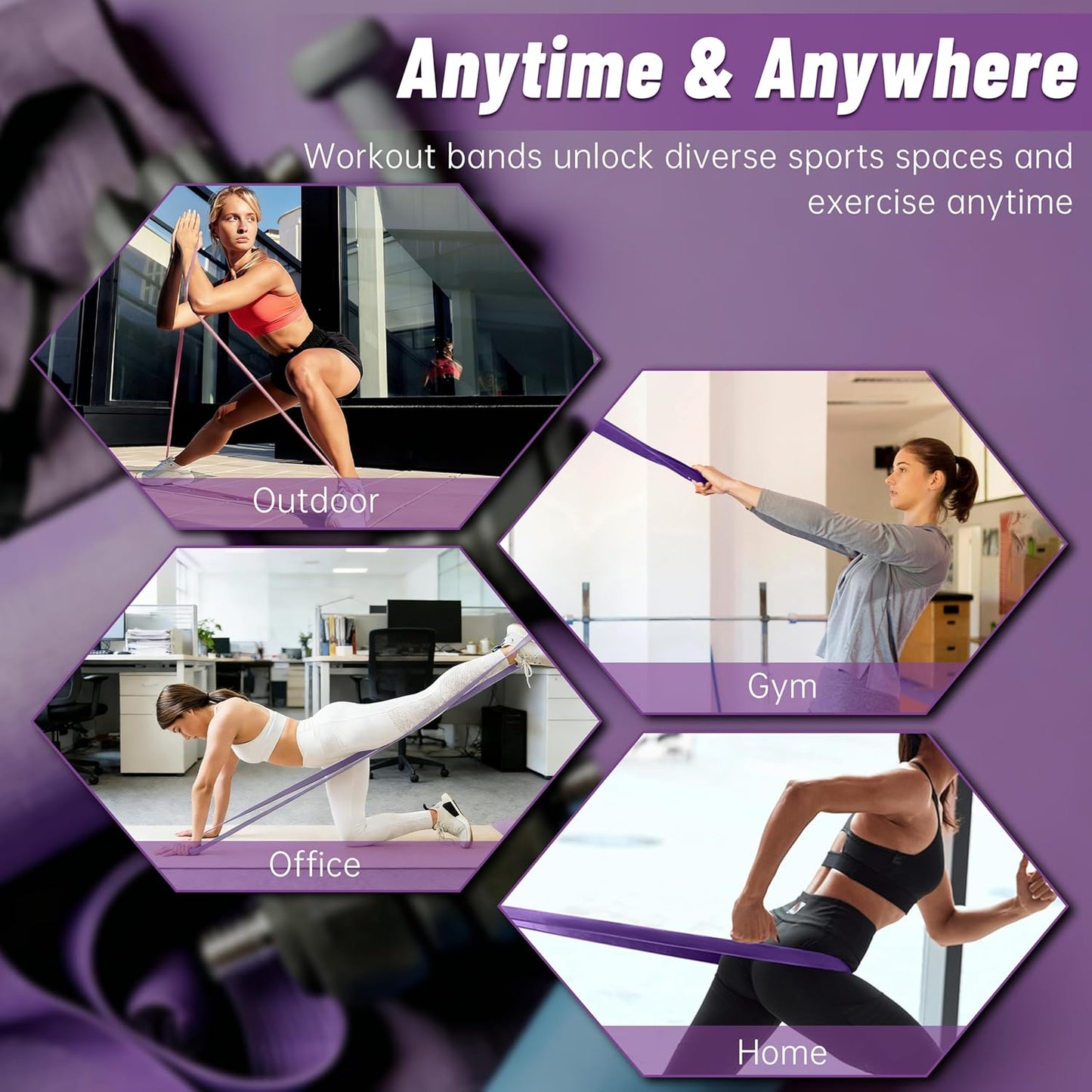 Resistance Bands for Working Out, 4-Level Pull Up Assistance Bands, Exercise Bands for Women & Men, Stretch Workout Bands for Full-Body Training, Fitness, Physical Therapy, Pull Up Bands at Home, Gym