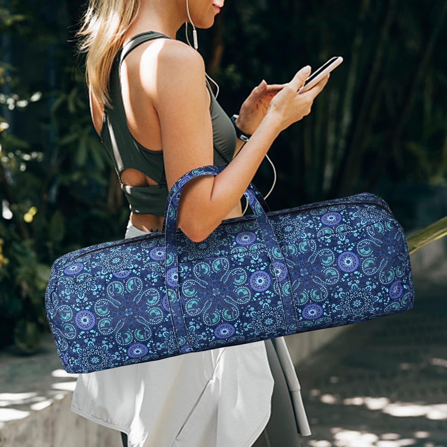 Yoga Mat Bag | Large Yoga Mat Carrier with Wet Pocket | Yoga Gifts | Gym Tote Bag for Women