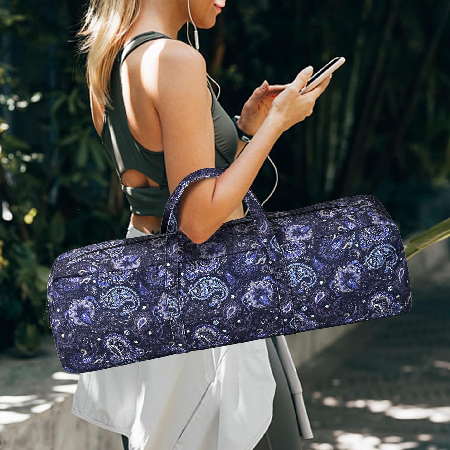 Yoga Mat Bag | Large Yoga Mat Carrier with Wet Pocket | Yoga Gifts | Gym Tote Bag for Women
