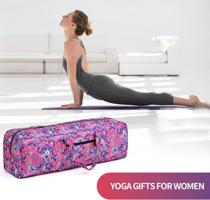 Yoga Mat Bag | Large Yoga Mat Carrier with Wet Pocket | Yoga Gifts | Gym Tote Bag for Women