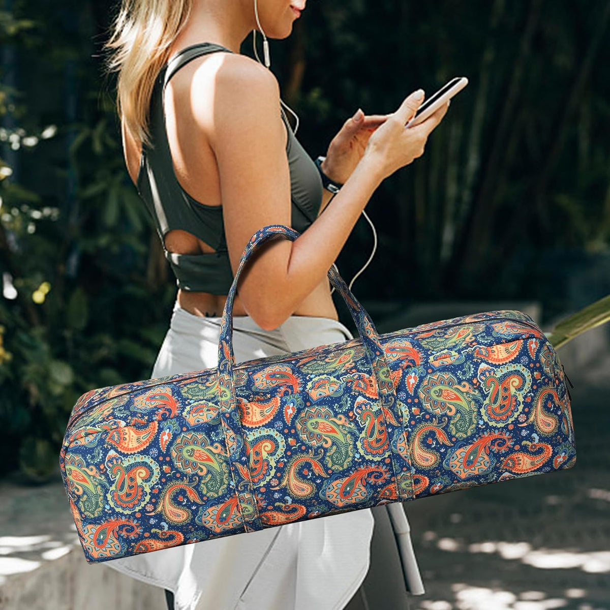 Yoga Mat Bag | Large Yoga Mat Carrier with Wet Pocket | Yoga Gifts | Gym Tote Bag for Women