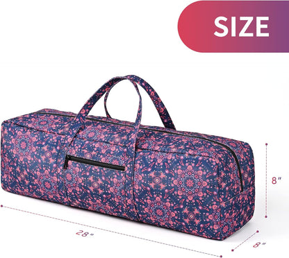 Yoga Mat Bag | Large Yoga Mat Carrier with Wet Pocket | Yoga Gifts | Gym Tote Bag for Women